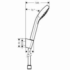 Hansgrohe Croma Select S 1 Jet Porter Shower Set -UK Bathroom Products Sales Store zzcHAN02026410400 4
