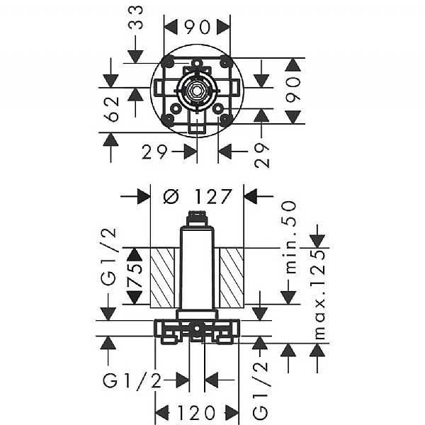 AXOR Basic Set For Overhead Shower With Ceiling Connector 4 AXOR Basic Set For Overhead Shower With Ceiling Connector - Image 2