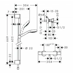 Hansgrohe Croma Select S Vario Combi Shower Set 5 Hansgrohe Croma Select S Vario Combi Shower Set -UK Bathroom Products Sales Store zzcHAN02027013400 4