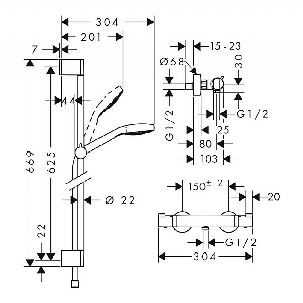 Hansgrohe Croma Select S Vario Combi Shower Set 4 Hansgrohe Croma Select S Vario Combi Shower Set - Image 2