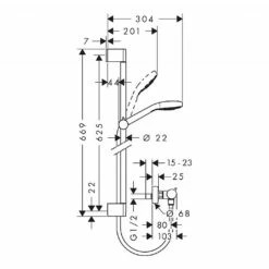 Hansgrohe Croma Select E Vario Combi Shower Set 5 Hansgrohe Croma Select E Vario Combi Shower Set -UK Bathroom Products Sales Store zzcHAN02027081400 4