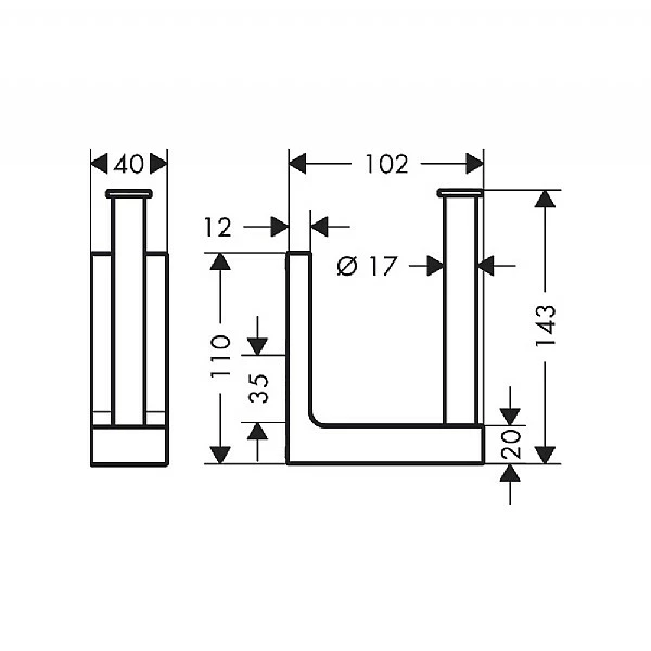 AXOR Universal Rectangular Spare Toilet Roll Holder 4 AXOR Universal Rectangular Spare Toilet Roll Holder - Image 2