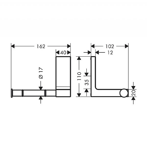 AXOR Universal Rectangular Toilet Roll Holder 4 AXOR Universal Rectangular Toilet Roll Holder - Image 2