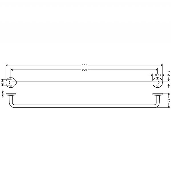 AXOR Universal Circular Towel Rail 800mm 4 AXOR Universal Circular Towel Rail 800mm - Image 2