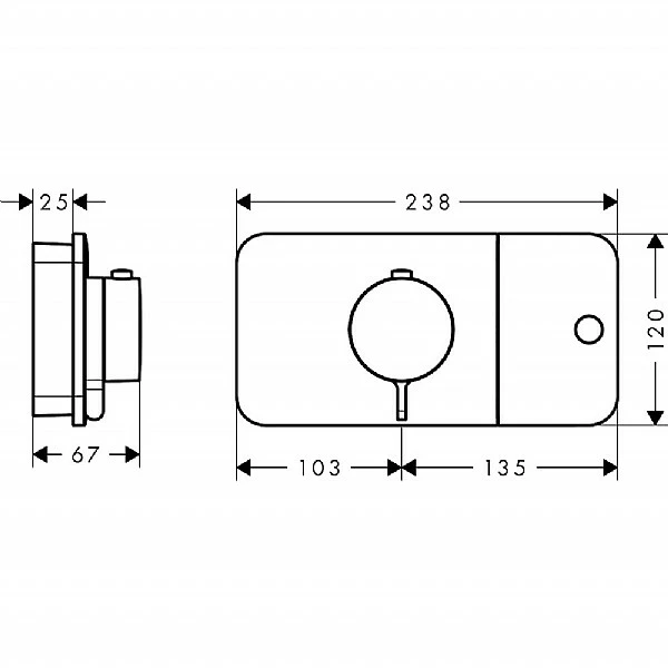 AXOR One Thermostatic Module For Concealed Installation For 1 Outlet 4 AXOR One Thermostatic Module For Concealed Installation For 1 Outlet - Image 2