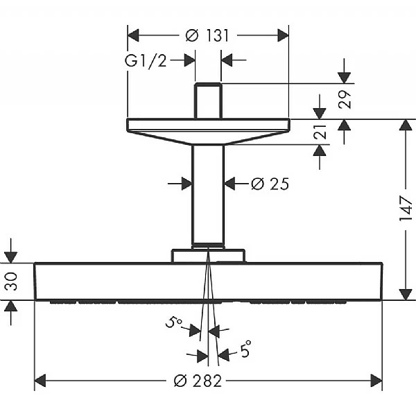 AXOR One Overhead Shower 280 1jet With Ceiling Connection 4 AXOR One Overhead Shower 280 1jet With Ceiling Connection - Image 2