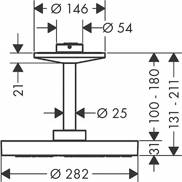 AXOR One Overhead Shower 280 2jet With Ceiling Connection 4 AXOR One Overhead Shower 280 2jet With Ceiling Connection - Image 2